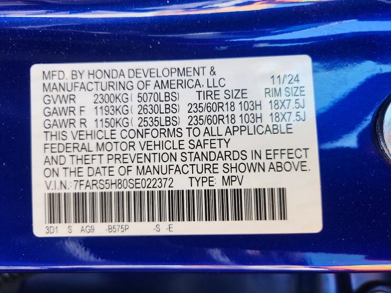 Продажа на аукционе авто 2025 Honda Cr-v, vin: 7FARS5H80SE022372, номер лота: 50508526