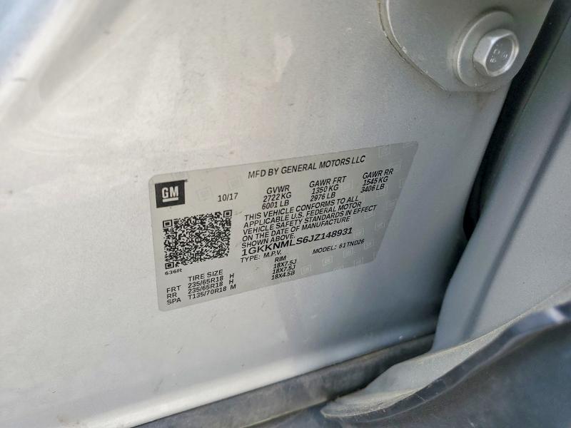 Aukcja sprzedaży 2018 Gmc Acadia, vin: 1GKKNMLS6JZ148931, numer aukcji: 49027686