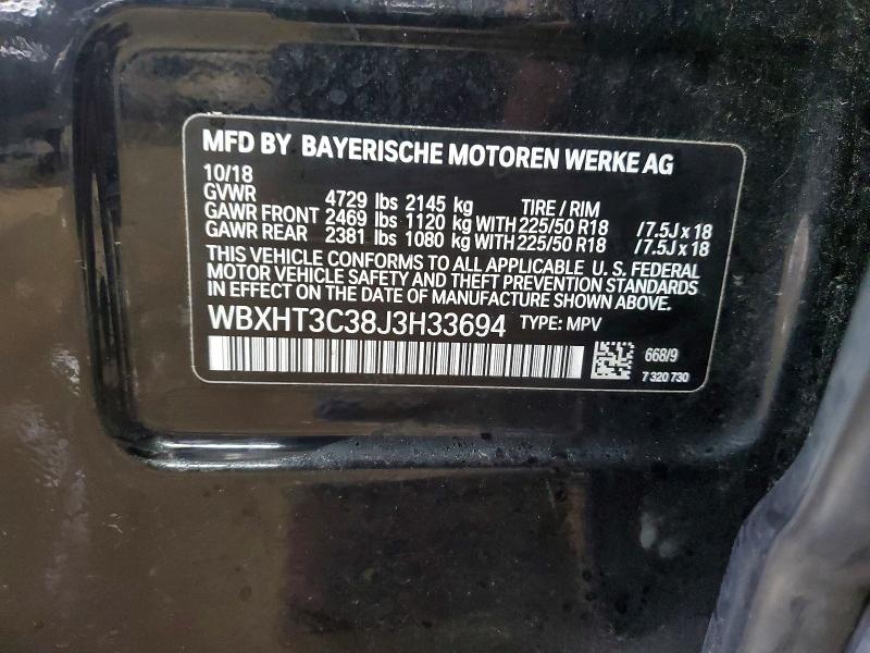 Aukcja sprzedaży 2018 Bmw X1, vin: WBXHT3C38J3H33694, numer aukcji: 49783756