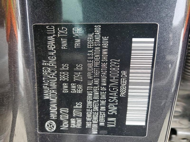 Продаж на аукціоні авто 2021 Hyundai Elantra, vin: 5NPLS4AG7MH008292, номер лоту: 46875836