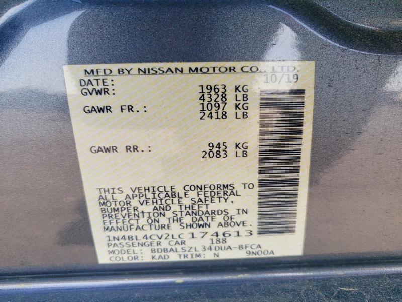 Aukcja sprzedaży 2020 Nissan Altima, vin: 1N4BL4CV2LC174613, numer aukcji: 49862826
