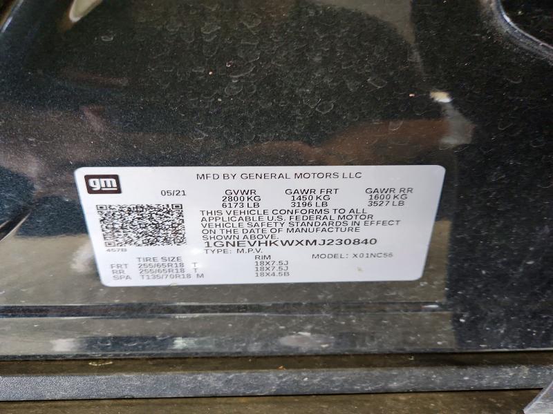 50902486 :رقم المزاد ، 1GNEVHKWXMJ230840 vin ، 2021 Chevrolet Traverse مزاد بيع