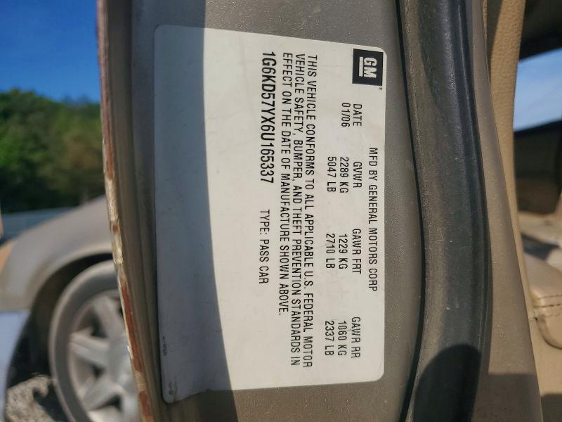 Продаж на аукціоні авто 2006 Cadillac Dts, vin: 1G6KD57YX6U165337, номер лоту: 49715626