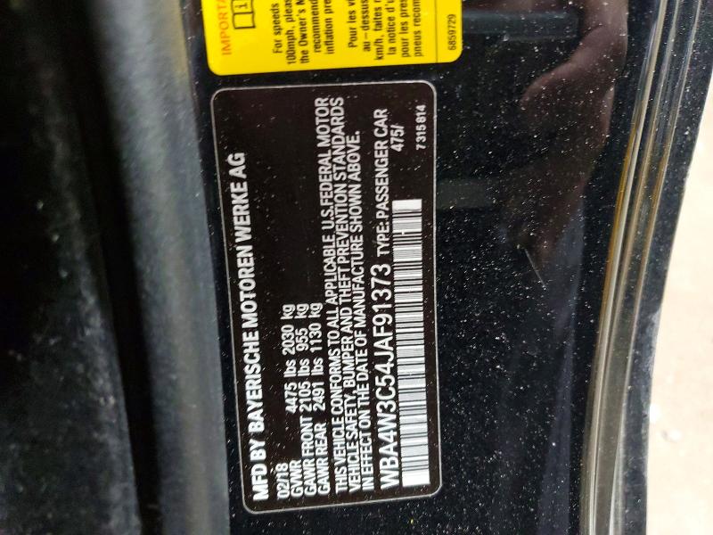 51114676 :رقم المزاد ، WBA4W3C54JAF91373 vin ، 2018 Bmw 430i مزاد بيع