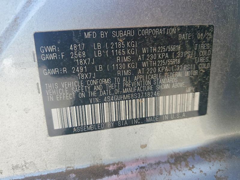 Aukcja sprzedaży 2025 Subaru Crosstrek, vin: 4S4GUHM68S3718246, numer aukcji: 50668996