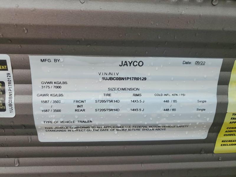 Aukcja sprzedaży 2023 Jayco Unknown, vin: 1UJBC0BN1P17R0129, numer aukcji: 49536556