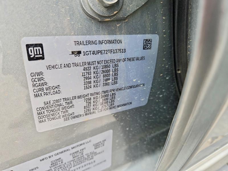 50737006 :رقم المزاد ، 1GT4UPE72TF137513 vin ، 2026 Gmc Sierra مزاد بيع