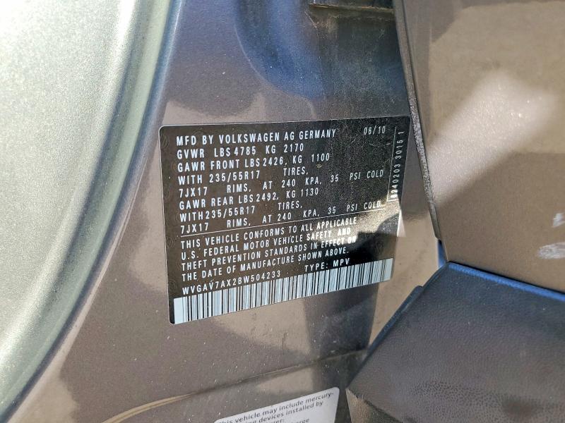 Продаж на аукціоні авто 2011 Volkswagen Tiguan, vin: WVGAV7AX2BW504233, номер лоту: 49685616