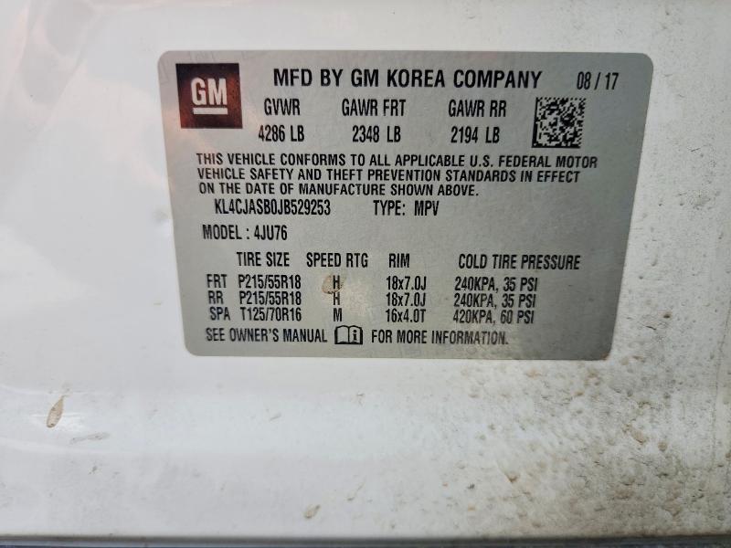 Продажа на аукционе авто 2018 Buick Encore, vin: KL4CJASB0JB529253, номер лота: 48928916