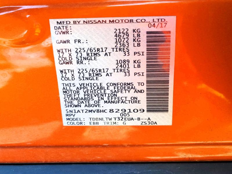 Aukcja sprzedaży 2017 Nissan Rogue, vin: 5N1AT2MV8HC829109, numer aukcji: 48963056