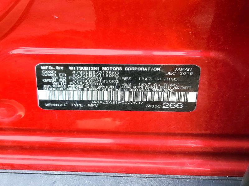 Aukcja sprzedaży 2017 Mitsubishi Outlander, vin: JA4AZ2A31HZ022637, numer aukcji: 47648696
