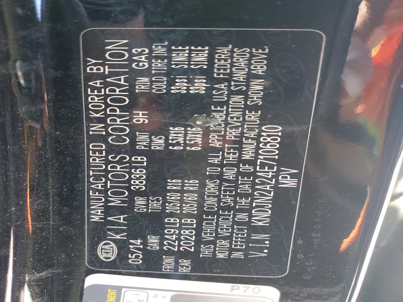 Aukcja sprzedaży 2014 Kia Soul, vin: KNDJN2A24E7106810, numer aukcji: 49312896
