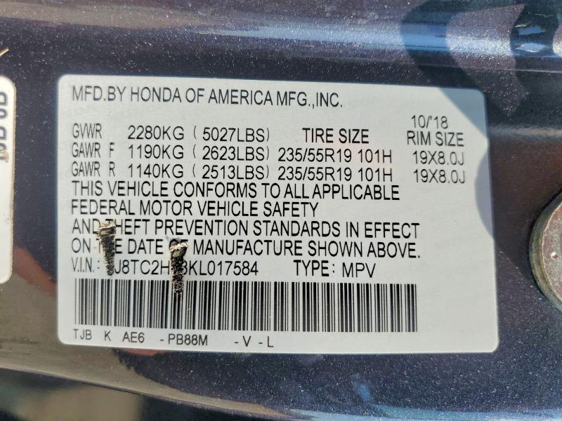 Продаж на аукціоні авто 2019 Acura Rdx, vin: 5J8TC2H78KL017584, номер лоту: 50837366