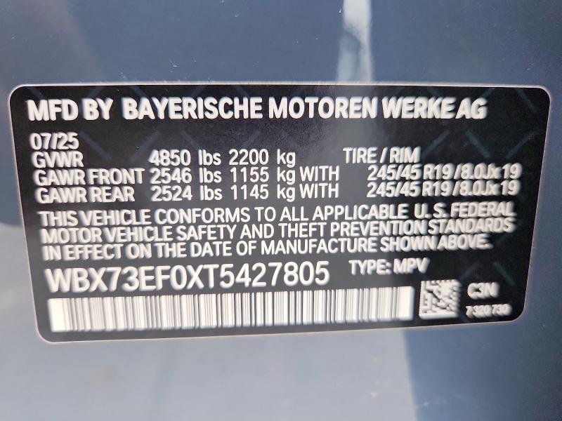 48714146 :رقم المزاد ، WBX73EF0XT5427805 vin ، 2026 Bmw X1 مزاد بيع