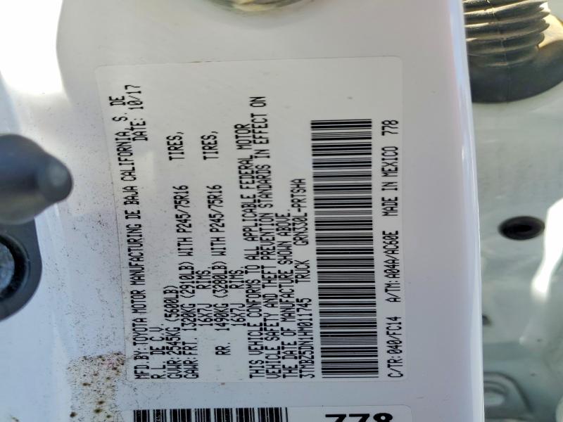 79275125 :رقم المزاد ، 3TMBZ5DN1HM011745 vin ، 2017 Toyota Tacoma مزاد بيع