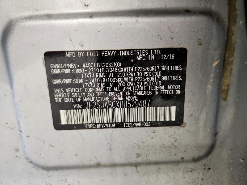 Aukcja sprzedaży 2017 Subaru Forester, vin: JF2SJABCXHH529487, numer aukcji: 52035716