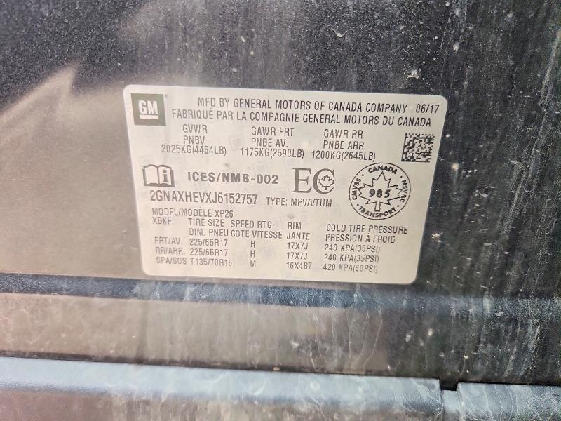 2018 Chevrolet Equinox Ls 4p 2rm მანქანა იყიდება აუქციონზე, vin: 2GNAXHEVXJ6152757, აუქციონის ნომერი: 50230206