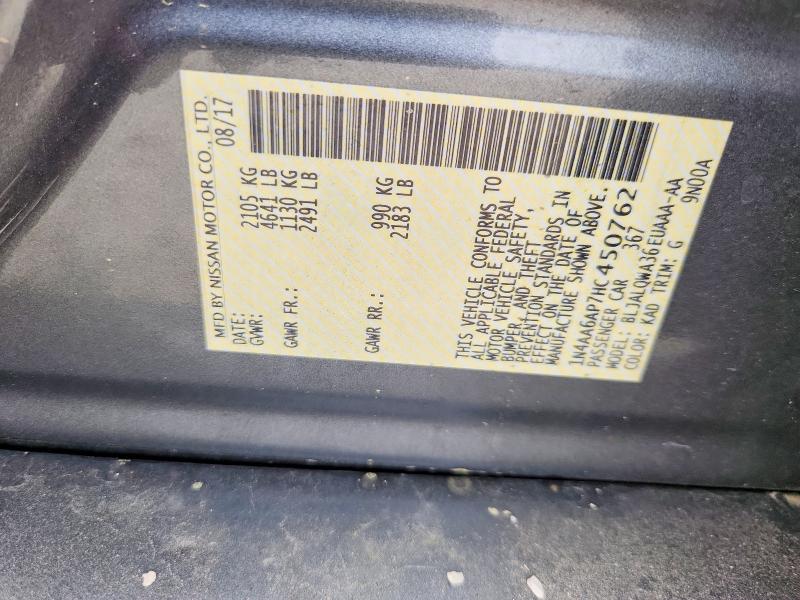 Aukcja sprzedaży 2017 Nissan Maxima, vin: 1N4AA6AP7HC450762, numer aukcji: 50912906