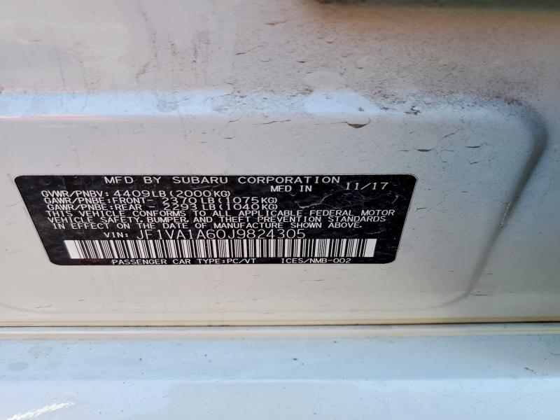 2018 Subaru Wrx მანქანა იყიდება აუქციონზე, vin: JF1VA1A60J9824305, აუქციონის ნომერი: 50940566