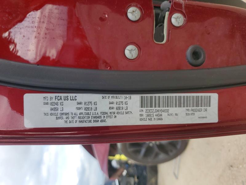 Aukcja sprzedaży 2019 Dodge Challenger, vin: 2C3CDZJGXKH540332, numer aukcji: 50192246
