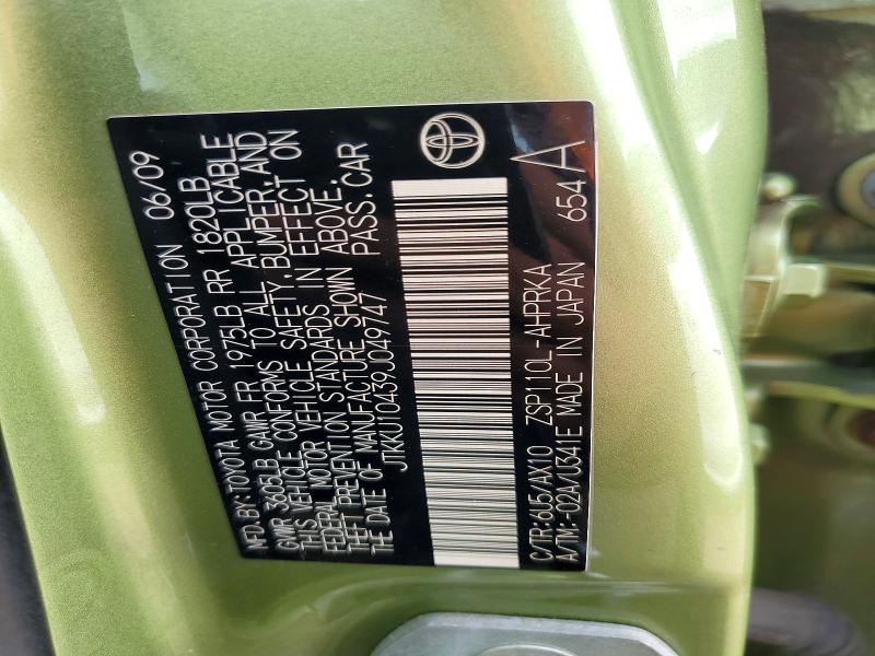 Продаж на аукціоні авто 2009 Scion Xd, vin: JTKKU10439J049747, номер лоту: 50305456