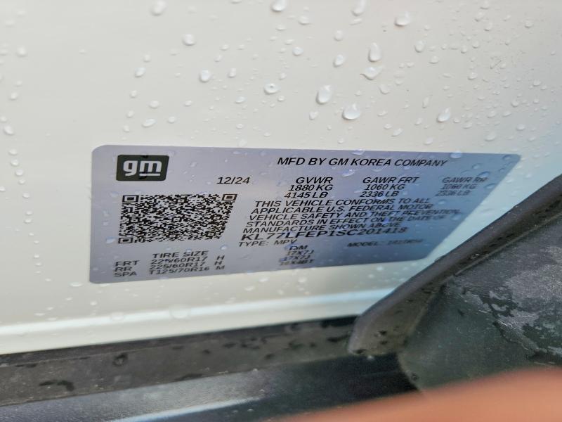 53668776 :رقم المزاد ، KL77LFEP1SC201418 vin ، 2025 Chevrolet Trax مزاد بيع