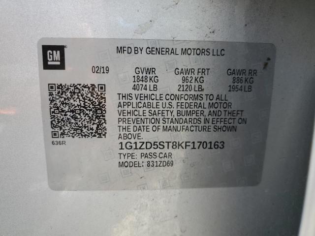 Aukcja sprzedaży 2019 Chevrolet Malibu, vin: 1G1ZD5ST8KF170163, numer aukcji: 50672446
