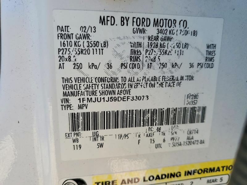 Продажа на аукционе авто 2013 Ford Expedition, vin: 1FMJU1J59DEF33073, номер лота: 49032786