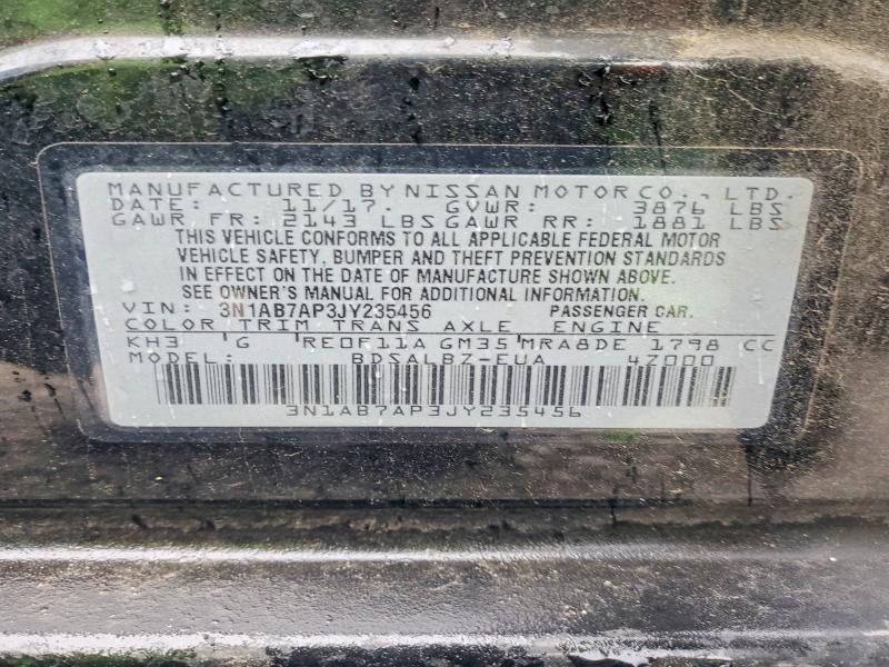 Продаж на аукціоні авто 2018 Nissan Sentra, vin: 3N1AB7AP3JY235456, номер лоту: 50075766