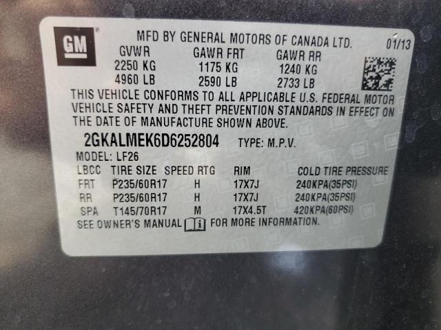 50742296 :رقم المزاد ، 2GKALMEK6D6252804 vin ، 2013 Gmc Terrain مزاد بيع