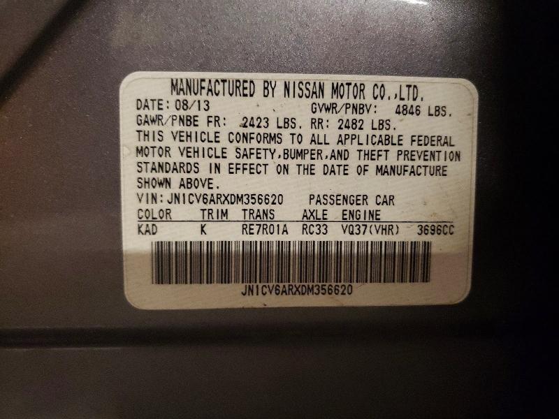 50900406 :رقم المزاد ، JN1CV6ARXDM356620 vin ، 2013 Infiniti G37 Sedan مزاد بيع