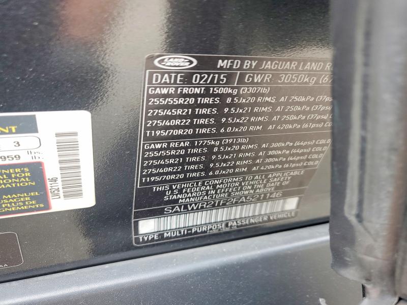 Продажа на аукционе авто 2015 Land Rover Range Rover Sport, vin: SALWR2TF2FA521146, номер лота: 49644056