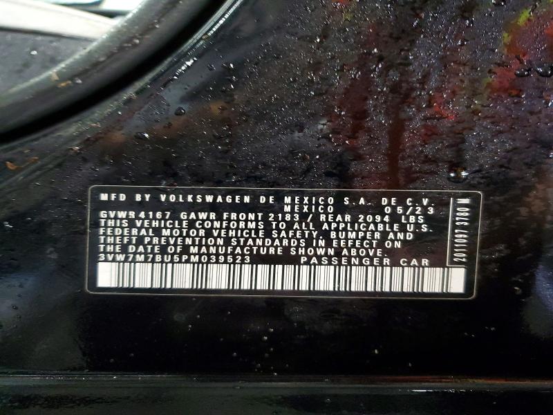 Auction sale of the 2023 Volkswagen Jetta, vin: 3VW7M7BU5PM039523, lot number: 48808736
