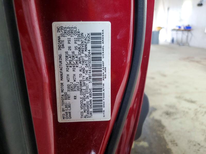 50062586 :رقم المزاد ، 5TBBT4412YS033044 vin ، 2000 Toyota Tundra مزاد بيع
