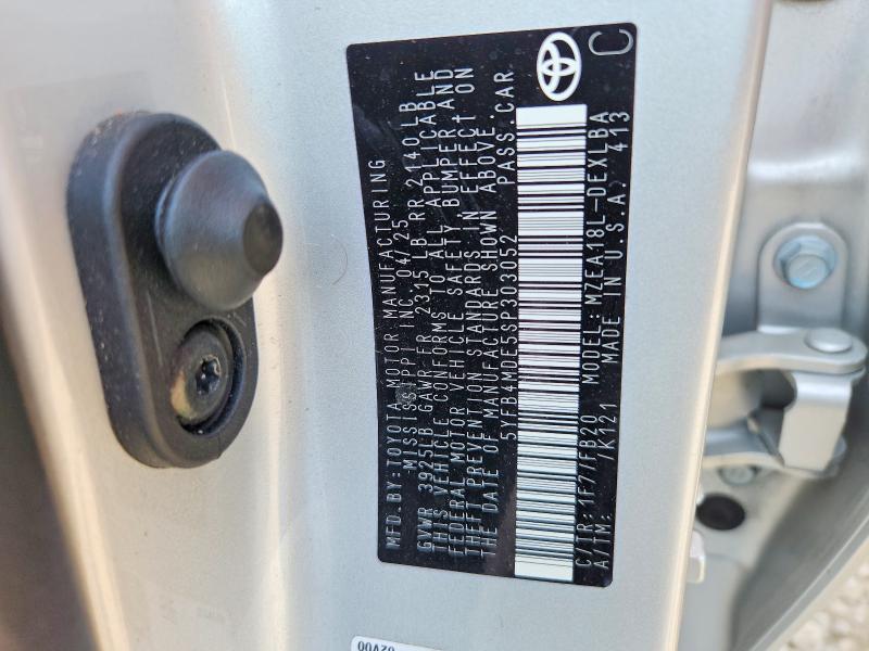 51166406 :رقم المزاد ، 5YFB4MDE5SP303052 vin ، 2025 Toyota Corolla مزاد بيع