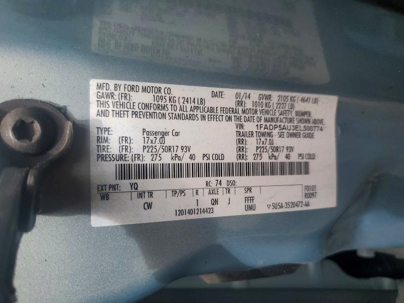 2014 Ford C-max მანქანა იყიდება აუქციონზე, vin: 1FADP5AU3EL500774, აუქციონის ნომერი: 51354386