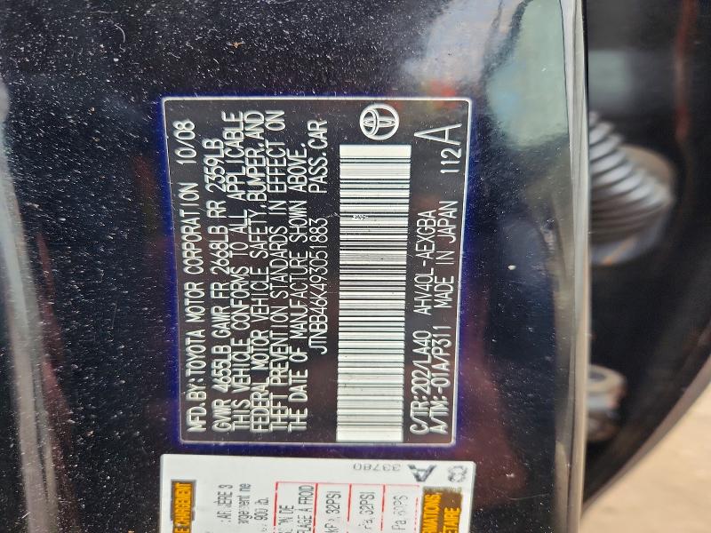 Продаж на аукціоні авто 2009 Toyota Camry, vin: JTNBB46K493051883, номер лоту: 51340006