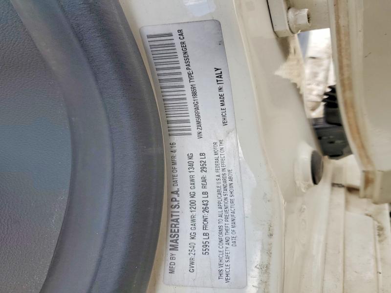 48348766 :رقم المزاد ، ZAM56RPA0G1188591 vin ، 2016 Maserati Quattroporte مزاد بيع