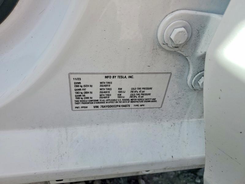 Auction sale of the 2023 Tesla Model Y, vin: 7SAYGDEE2PA194875, lot number: 49368906