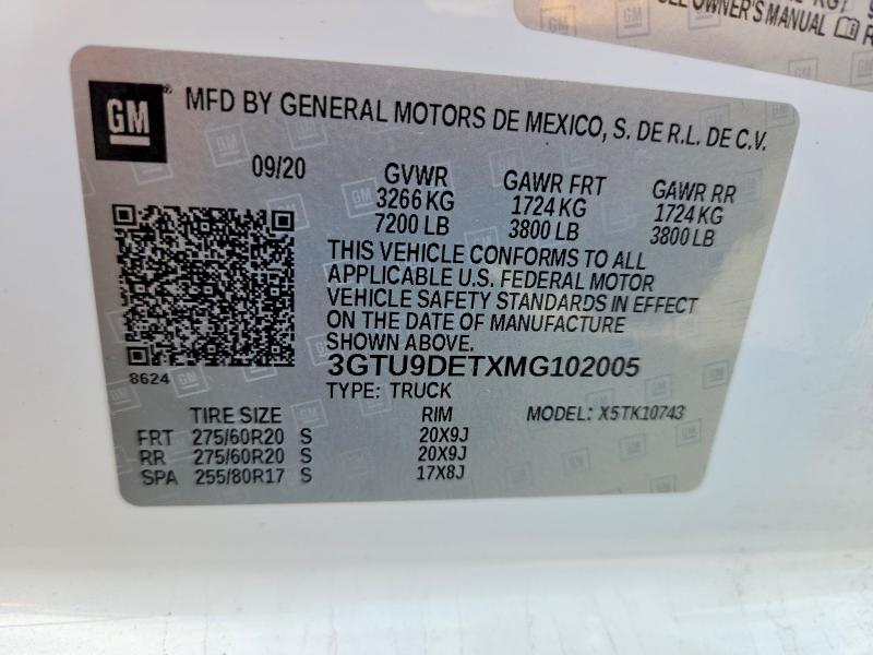 Продажа на аукционе авто 2021 Gmc Sierra, vin: 3GTU9DETXMG102005, номер лота: 50099156
