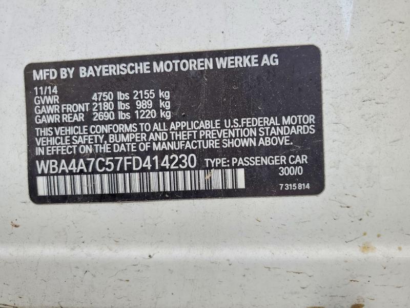 2015 Bmw 428 მანქანა იყიდება აუქციონზე, vin: WBA4A7C57FD414230, აუქციონის ნომერი: 49912006