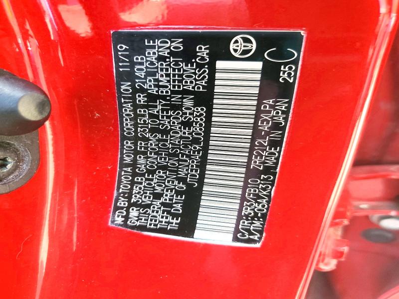 Aukcja sprzedaży 2020 Toyota Corolla, vin: JTDEPRAE9LJ085838, numer aukcji: 51031806