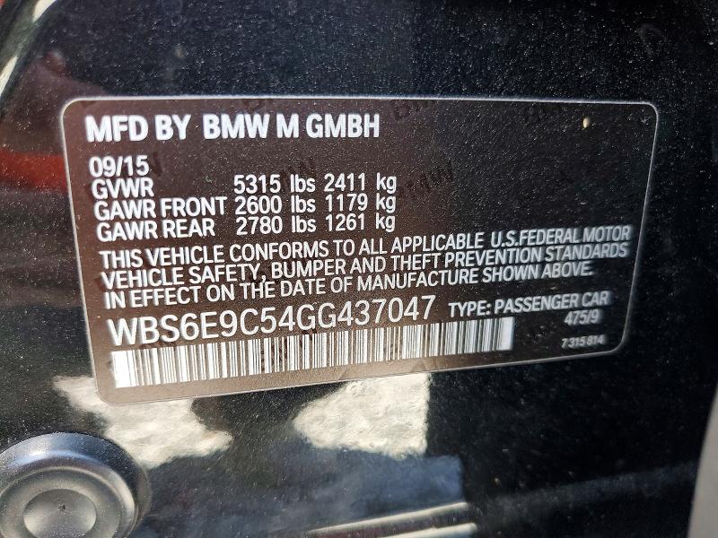 Продажа на аукционе авто 2016 Bmw M6, vin: WBS6E9C54GG437047, номер лота: 49938036
