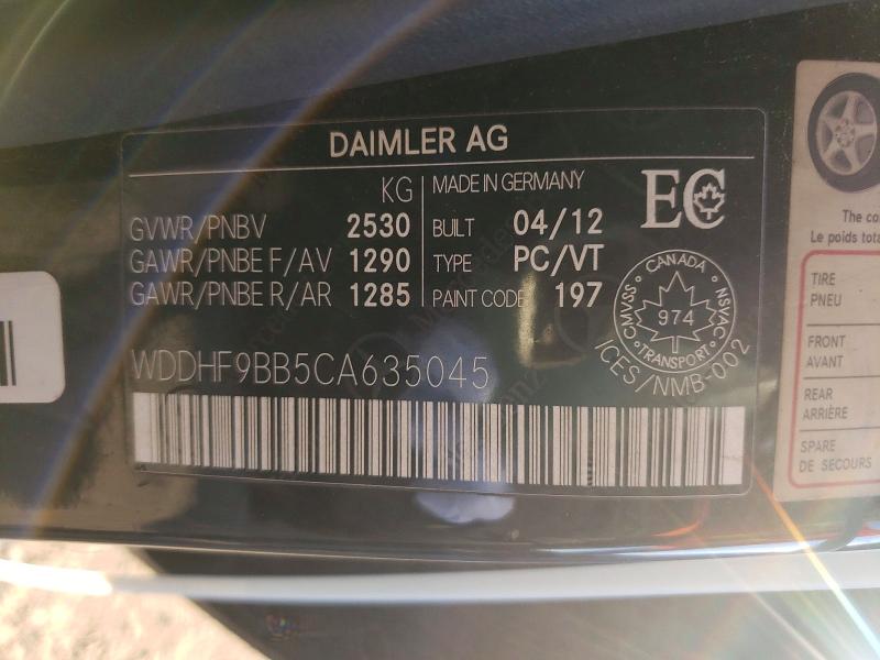 Aukcja sprzedaży 2012 Mercedes-benz E, vin: WDDHF9BB5CA635045, numer aukcji: 48312136