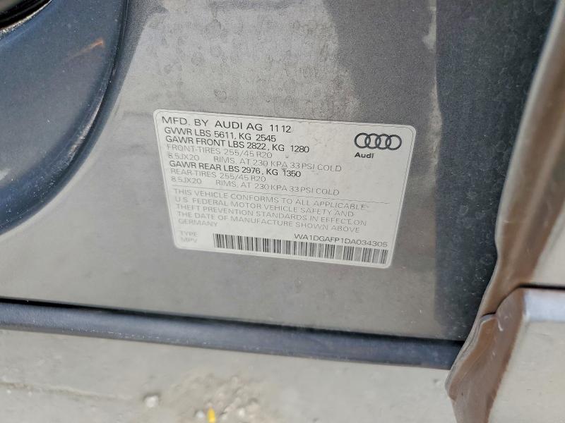 Продажа на аукционе авто 2013 Audi Q5, vin: WA1DGAFP1DA034305, номер лота: 51512176