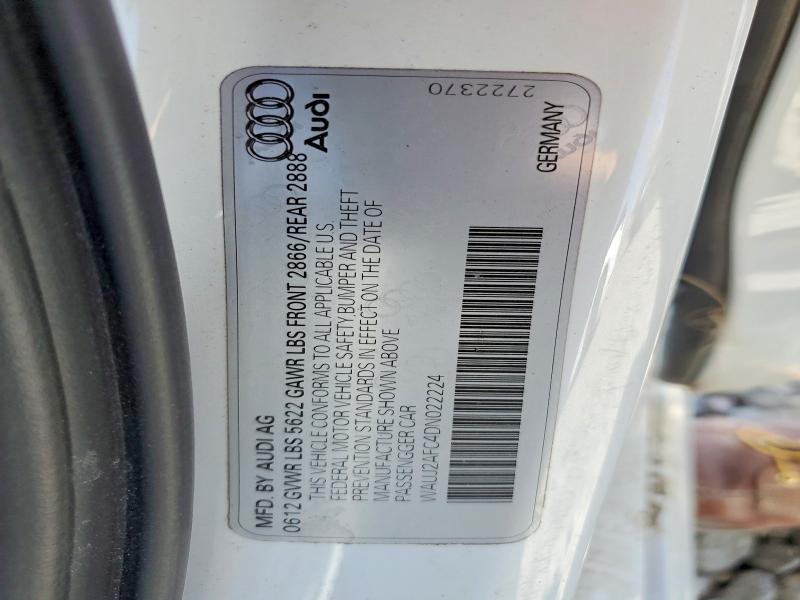 2013 Audi S6 მანქანა იყიდება აუქციონზე, vin: WAUJ2AFC4DN022224, აუქციონის ნომერი: 50977996