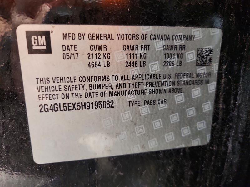 Продаж на аукціоні авто 2017 Buick Regal, vin: 2G4GL5EX5H9195082, номер лоту: 50017806