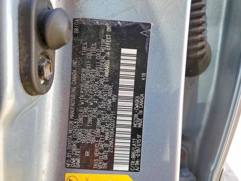 48718746 :رقم المزاد ، 2T2HA31U64C037211 vin ، 2004 Lexus Rx مزاد بيع