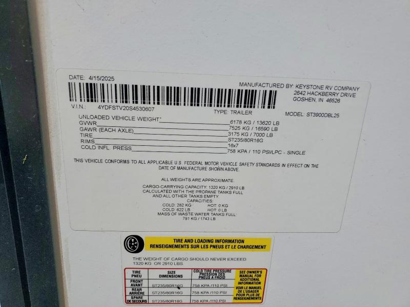 Продажа на аукционе авто 2025 Keys Sprinter Series, vin: 4YDFSTV20S4530607, номер лота: 48898186