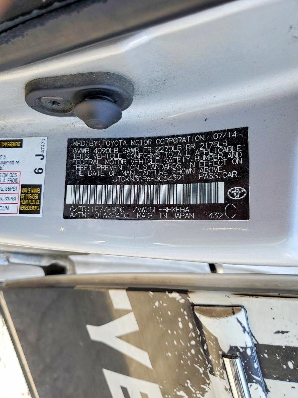 Auction sale of the 2014 Toyota Prius Plug-in Hybrid, vin: JTDKN3DP6E3064391, lot number: 51883086